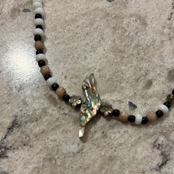 Elegant Multicolor Beaded Necklace with Bird Pendant - Picture 1 of 5